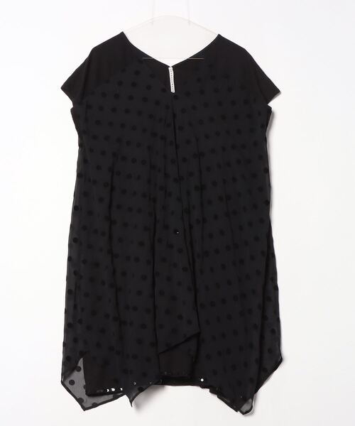 sunaokuwahara ブラックシフォンドレスワンピース 半袖ワンピース sunaokuwahara ブラックシフォンドレスワンピース 半袖ワンピース