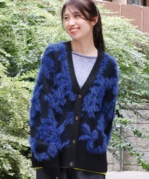 ヤクタッチフェザーニットカーディガン