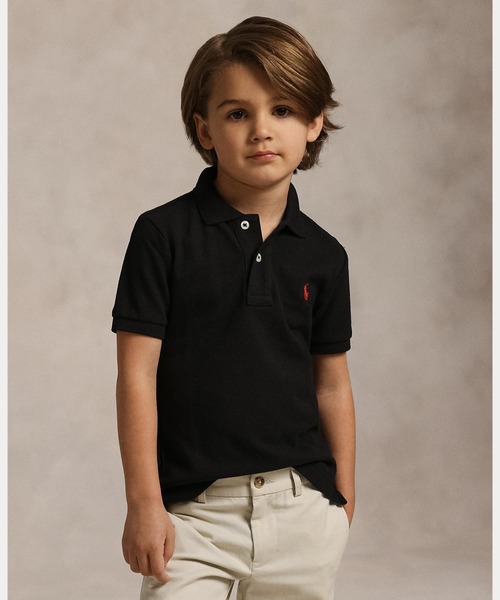 POLO RALPH LAUREN CHILDRENSWEAR(ポロ ラルフ ローレン チルドレンズウェア)の「コットン メッシュ ポロシャツ(ポロシャツ・キッズ・ブラック系1・7/3/4/6)」の1枚目の写真