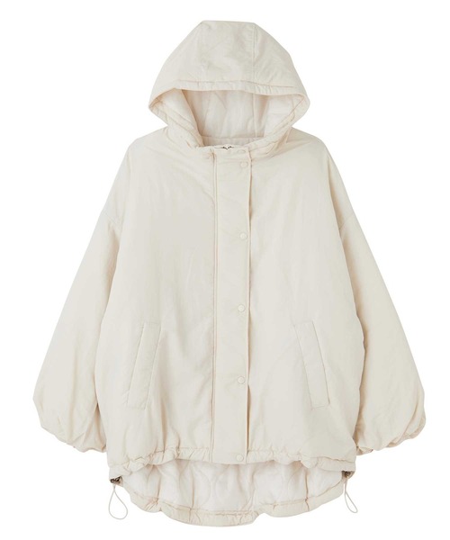 GeeRA（ジーラ）の「ナイロン中わたオーバーサイズモンスターパーカー（ダウンジャケット/コート・レディース・ブラック/アイボリー/ライトカーキ・MEDIUM）」の21枚目の写真