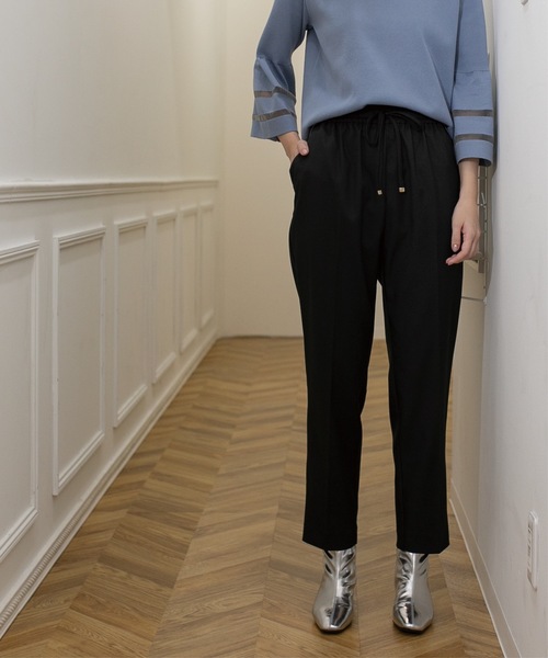 セール】美脚ストレッチイージーテーパードパンツ【洗濯機洗い可