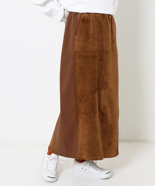 KRIFF MAYER Lady's Collection（クリフメイヤーレディースコレクション）の「ボンディングベロアスカート（スカート・レディース・ブラウン/グリーン/カラフル/チャコール/ナチュラル・MEDIUM/LARGE）」の3枚目の写真