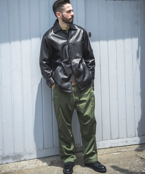 MR.OLIVE(ミスターオリーブ)の「MR.OLIVE/WALK IN CLOSET ミスターオリーブ / T/C USED SATIN / M-65 CARGO PANTS ユーズドウォッシュサテンミリタリーパンツ / M243116(カーゴパンツ・メンズ・ブラック/グリーン・SMALL/MEDIUM/LARGE)」の5枚目の写真