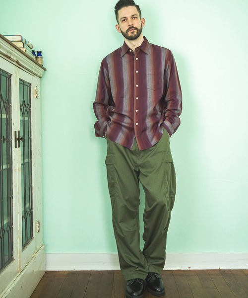 MR.OLIVE(ミスターオリーブ)の「MR.OLIVE/WALK IN CLOSET ミスターオリーブ / T/C USED SATIN / M-65 CARGO PANTS ユーズドウォッシュサテンミリタリーパンツ / M243116(カーゴパンツ・メンズ・ブラック/グリーン・SMALL/MEDIUM/LARGE)」の6枚目の写真