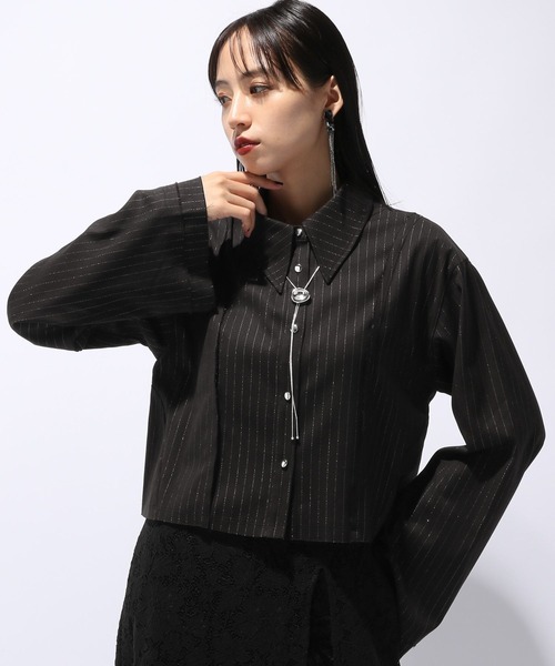 HARE(ハレ)の「カットオフシャツ(HARE)(シャツ/ブラウス・レディース・グレー/ストライプ・FREE)」の6枚目の写真