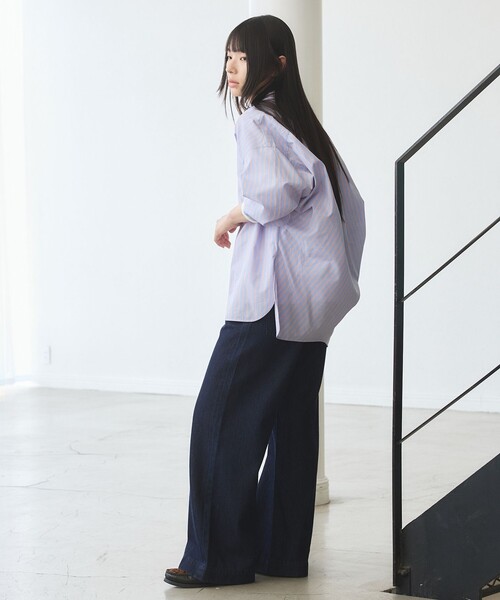 J.PRESS YORK STREET（ジェイプレスヨークストリート）の「【WOMEN】ソフトワイドデニム（デニムパンツ・レディース・ホワイト系/ネイビー系/ダルブルー系・LARGE/MEDIUM/SMALL）」の14枚目の写真