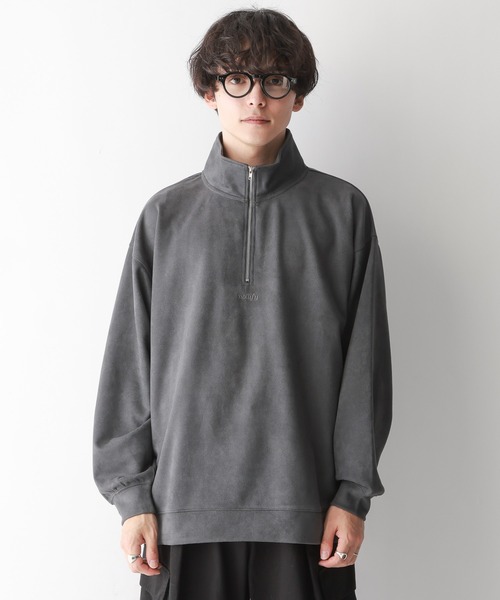 RAGEBLUE（レイジブルー）の「【WEB限定】Suede back print pullover/カットスウェードバックプリントプルオーバー/ワンポイント刺繍ハーフジップ（スウェット・メンズ・ブラウン/ダークグレー/ホワイト系その他/グレー系その他/ブラウン系その他/オフホワイト・FREE）」の10枚目の写真
