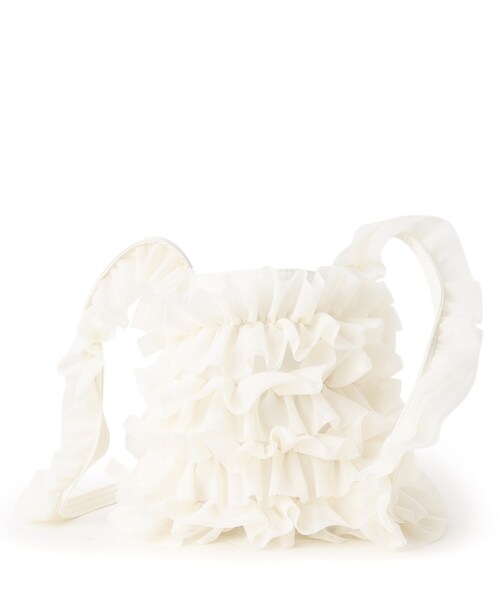 OPAQUE.CLIP（オペークドットクリップ）の「◆チュールフリルミニショルダーバッグ（ショルダーバッグ・レディース・アイボリー/ブラック/チャコールグレー・00）」の2枚目の写真