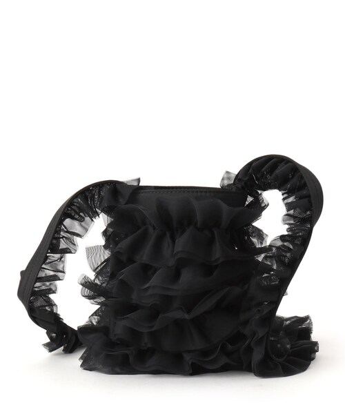 OPAQUE.CLIP（オペークドットクリップ）の「◆チュールフリルミニショルダーバッグ（ショルダーバッグ・レディース・アイボリー/ブラック/チャコールグレー・00）」の3枚目の写真