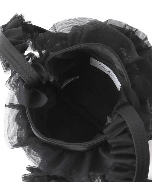 OPAQUE.CLIP（オペークドットクリップ）の「◆チュールフリルミニショルダーバッグ（ショルダーバッグ・レディース・アイボリー/ブラック/チャコールグレー・00）」の11枚目の写真