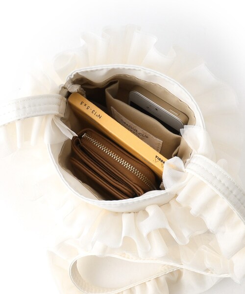 OPAQUE.CLIP（オペークドットクリップ）の「◆チュールフリルミニショルダーバッグ（ショルダーバッグ・レディース・アイボリー/ブラック/チャコールグレー・00）」の12枚目の写真