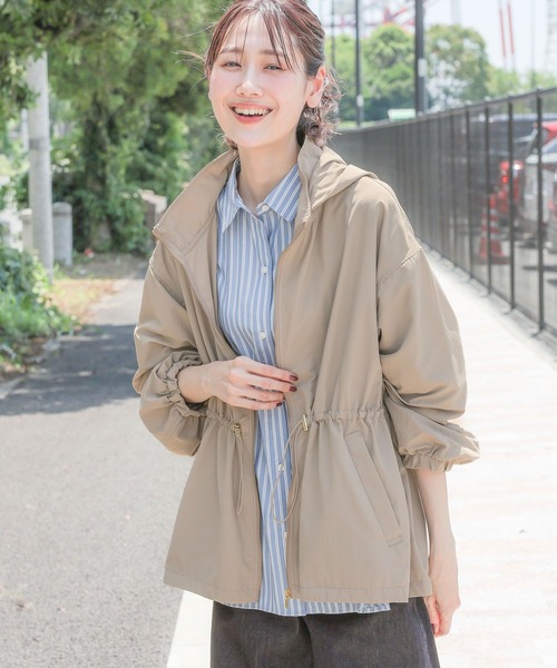 GLOBAL WORK（グローバルワーク）の「2WAYエアかる撥水マンパ/115427（マウンテンパーカー・レディース・ダークブラウン/ブラック/グレイッシュベージュ・MEDIUM/LARGE）」の8枚目の写真