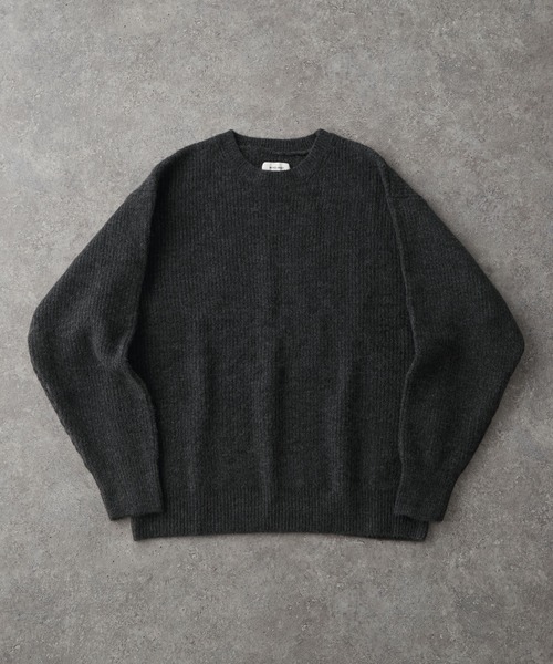 Hand made wool マルチニット　グレージュ セール】□2024春夏新作□ダブル襟3wayリブニット/MM428310