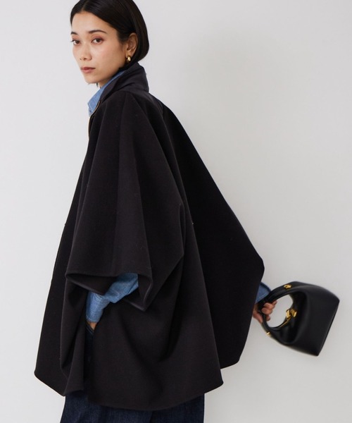 BARNYARDSTORM（バンヤードストーム）の「BARNYARDSTORM / キルトコンビポンチョ（ポンチョ・レディース・ブラック/ベージュ・FREE）」の4枚目の写真