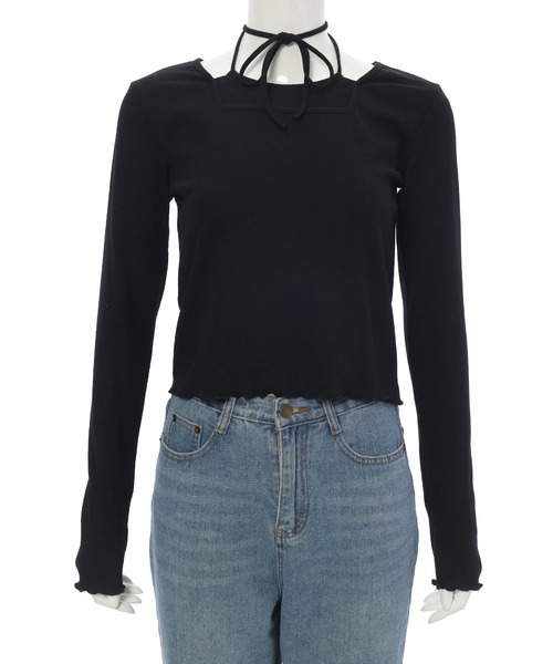 fifth（フィフス）の「チョーカー風リブトップス（Tシャツ/カットソー・レディース・ブラック/ボルドー/グレー・M）」の6枚目の写真