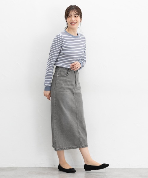 Honeys（ハニーズ）の「ワッフルＴシャツ（Tシャツ/カットソー・レディース・グリーン/ピンク/グレー系/オフホワイト/ベージュ×ブラック/ホワイト×ブルー・LL/L/M/S）」の10枚目の写真