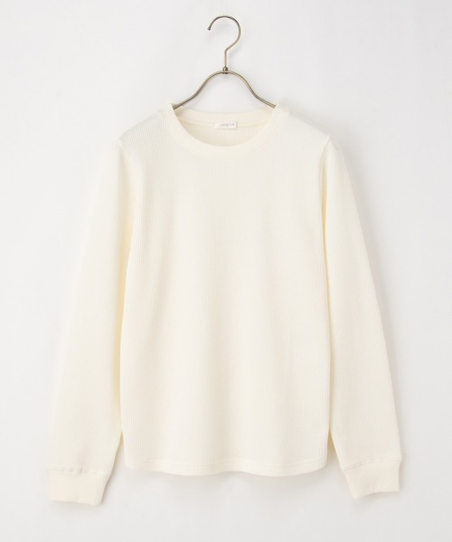 Honeys（ハニーズ）の「ワッフルＴシャツ（Tシャツ/カットソー・レディース・グリーン/ピンク/グレー系/オフホワイト/ベージュ×ブラック/ホワイト×ブルー・LL/L/M/S）」の21枚目の写真