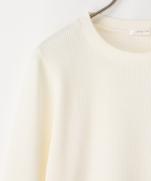 Honeys（ハニーズ）の「ワッフルＴシャツ（Tシャツ/カットソー・レディース・グリーン/ピンク/グレー系/オフホワイト/ベージュ×ブラック/ホワイト×ブルー・LL/L/M/S）」の22枚目の写真