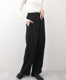 花柄ふくれジャガードカットソーストレートパンツ