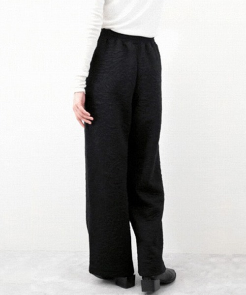 STYLEBLOCK（スタイルブロック）の「花柄ふくれジャガードカットソーストレートパンツ（その他パンツ・レディース・ホワイト/アイボリー/ブラック/グレー・M）」の8枚目の写真