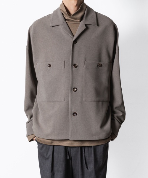 ATTACHMENT(アタッチメント)の「【 LIMITED 】PE ストレッチダブルクロス オーバーサイズド シャツジャケット / PE STRECH DOUBLE CLOTH OVERSIZED SHIRT JKT(シャツ/ブラウス・メンズ・ブラック/グレー/グレー系・1/2/3/4)」の3枚目の写真