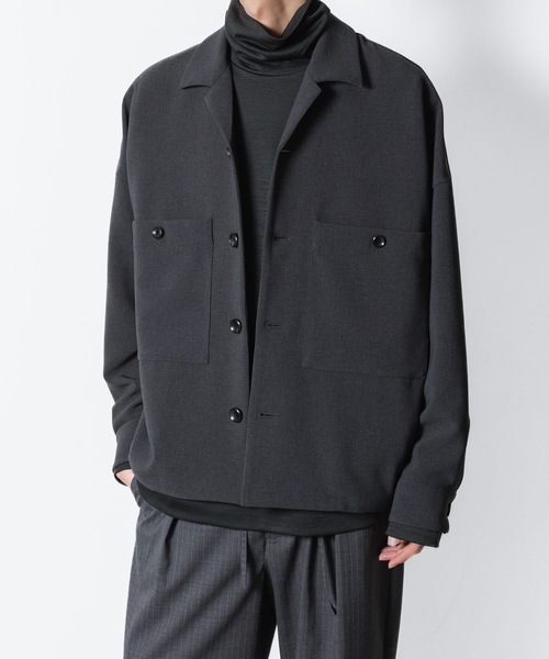 ATTACHMENT(アタッチメント)の「【 LIMITED 】PE ストレッチダブルクロス オーバーサイズド シャツジャケット / PE STRECH DOUBLE CLOTH OVERSIZED SHIRT JKT(シャツ/ブラウス・メンズ・ブラック/グレー/グレー系・1/2/3/4)」の2枚目の写真