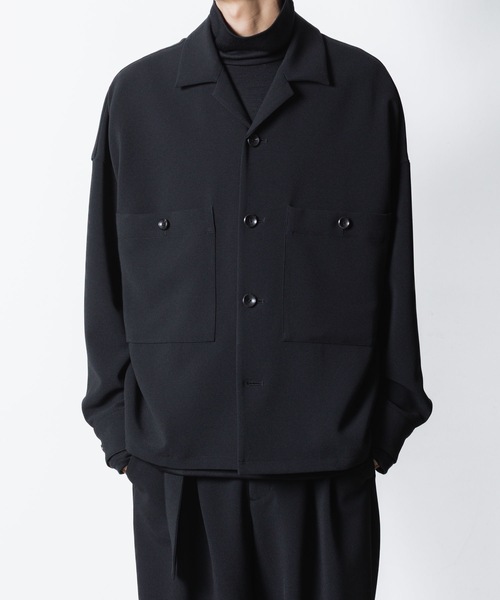 ENFOLD ダブルクロスシャツJK　サイズ36 ブラック　アウター ENFOLD ダブルクロスシャツJK サイズ36 ブラック アウター