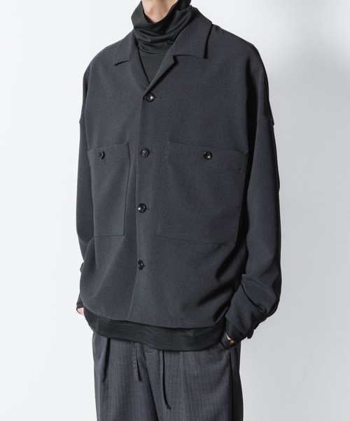 ATTACHMENT(アタッチメント)の「【 LIMITED 】PE ストレッチダブルクロス オーバーサイズド シャツジャケット / PE STRECH DOUBLE CLOTH OVERSIZED SHIRT JKT(シャツ/ブラウス・メンズ・ブラック/グレー/グレー系・1/2/3/4)」の5枚目の写真