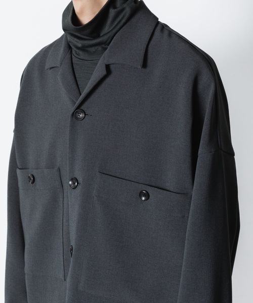 ATTACHMENT(アタッチメント)の「【 LIMITED 】PE ストレッチダブルクロス オーバーサイズド シャツジャケット / PE STRECH DOUBLE CLOTH OVERSIZED SHIRT JKT(シャツ/ブラウス・メンズ・ブラック/グレー/グレー系・1/2/3/4)」の9枚目の写真