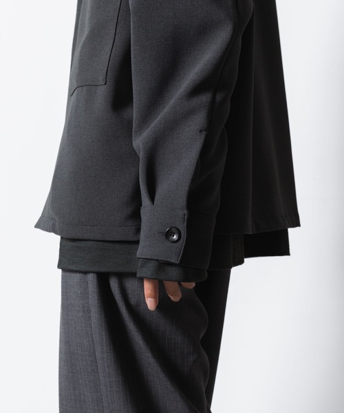ATTACHMENT(アタッチメント)の「【 LIMITED 】PE ストレッチダブルクロス オーバーサイズド シャツジャケット / PE STRECH DOUBLE CLOTH OVERSIZED SHIRT JKT(シャツ/ブラウス・メンズ・ブラック/グレー/グレー系・1/2/3/4)」の12枚目の写真