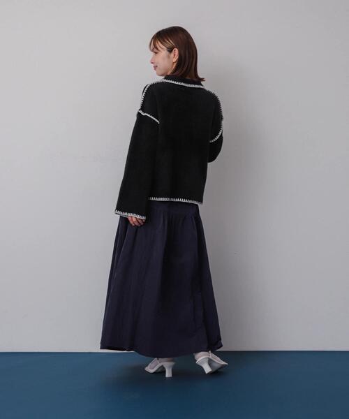 SENSE OF PLACE by URBAN RESEARCH（センスオブプレイスバイアーバンリサーチ）の「ギャザーボリュームスカート（スカート・レディース・ネイビー/ベージュ/チャコールグレー・ONE）」の6枚目の写真