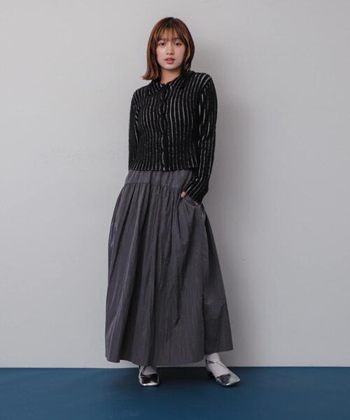 SENSE OF PLACE by URBAN RESEARCH（センスオブプレイスバイアーバンリサーチ）の「ギャザーボリュームスカート（スカート・レディース・ネイビー/ベージュ/チャコールグレー・ONE）」の19枚目の写真