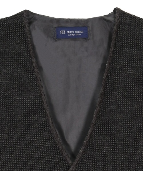 Pitta Re:)（ピッタリ）の「変形バーズアイ 後身布帛 メンズニットジレ（ベスト・メンズ・グレー/ネイビー・L/LL/XL/M）」の3枚目の写真