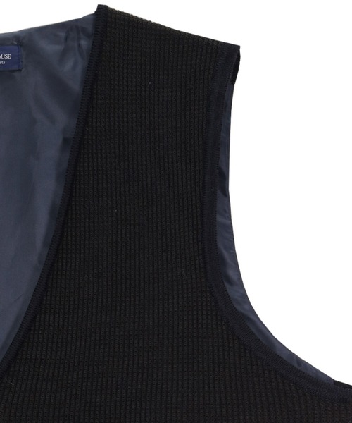 Pitta Re:)（ピッタリ）の「変形バーズアイ 後身布帛 メンズニットジレ（ベスト・メンズ・グレー/ネイビー・L/LL/XL/M）」の8枚目の写真