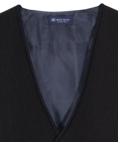 Pitta Re:)（ピッタリ）の「変形バーズアイ 後身布帛 メンズニットジレ（ベスト・メンズ・グレー/ネイビー・L/LL/XL/M）」の7枚目の写真