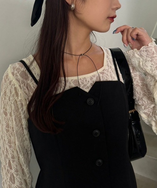 one after another NICE CLAUP(ワンアフターアナザーナイスクラップ)の「【OTONA NICE】チョーカー付きチュニック(チュニック・レディース・アイボリー/ブラック/ブラウン系その他・FREE)」の19枚目の写真