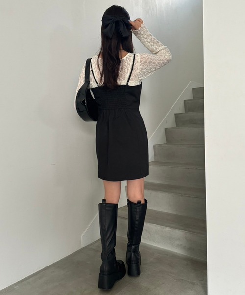 one after another NICE CLAUP(ワンアフターアナザーナイスクラップ)の「【OTONA NICE】チョーカー付きチュニック(チュニック・レディース・アイボリー/ブラック/ブラウン系その他・FREE)」の16枚目の写真