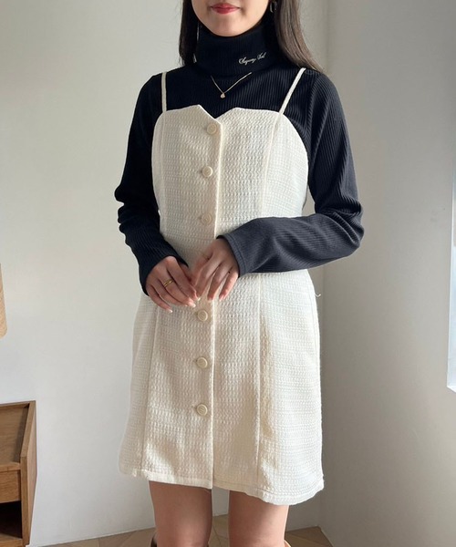 one after another NICE CLAUP(ワンアフターアナザーナイスクラップ)の「【OTONA NICE】チョーカー付きチュニック(チュニック・レディース・アイボリー/ブラック/ブラウン系その他・FREE)」の8枚目の写真