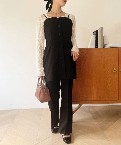 one after another NICE CLAUP(ワンアフターアナザーナイスクラップ)の「【OTONA NICE】チョーカー付きチュニック(チュニック・レディース・アイボリー/ブラック/ブラウン系その他・FREE)」の20枚目の写真