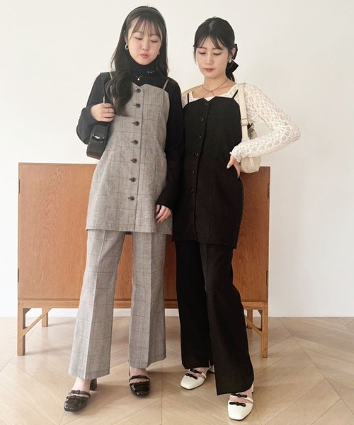 one after another NICE CLAUP(ワンアフターアナザーナイスクラップ)の「【OTONA NICE】チョーカー付きチュニック(チュニック・レディース・アイボリー/ブラック/ブラウン系その他・FREE)」の10枚目の写真