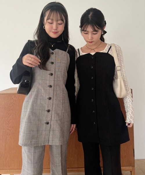 one after another NICE CLAUP(ワンアフターアナザーナイスクラップ)の「【OTONA NICE】チョーカー付きチュニック(チュニック・レディース・アイボリー/ブラック/ブラウン系その他・FREE)」の11枚目の写真