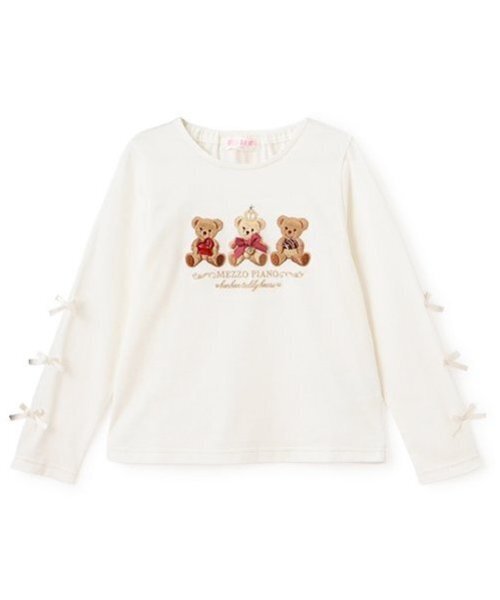 セール】くま リボン長袖Tシャツ（Tシャツ/カットソー）｜mezzo