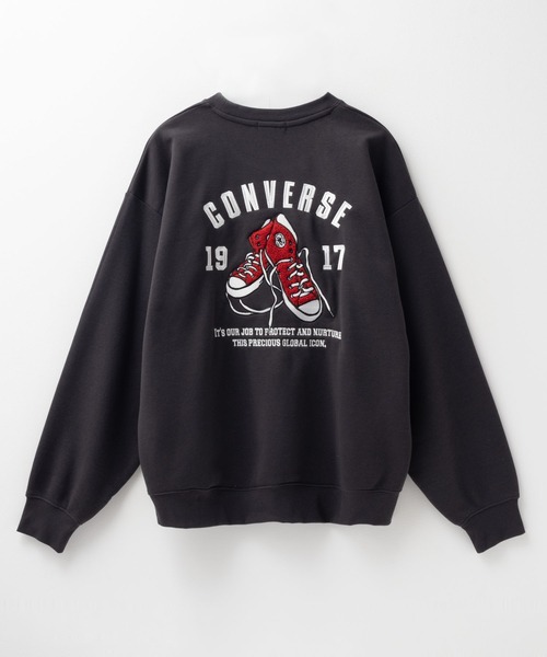 CONVERSE(コンバース)の「「CONVERSE」バックサガラ刺繍 クルーネックトレーナー(スウェット・メンズ・ライトグレー/ブラック/グレイッシュベージュ/チャコールグレー・M/L/XL)」の14枚目の写真