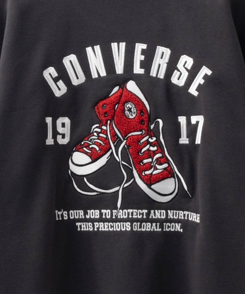 CONVERSE(コンバース)の「「CONVERSE」バックサガラ刺繍 クルーネックトレーナー(スウェット・メンズ・ライトグレー/ブラック/グレイッシュベージュ/チャコールグレー・M/L/XL)」の16枚目の写真