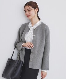 index | ノーカラーコーディガン【洗濯機洗い可】(カーディガン/ボレロ)