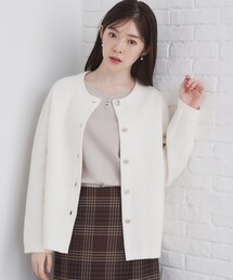 ノーカラーコーディガン【洗濯機洗い可】