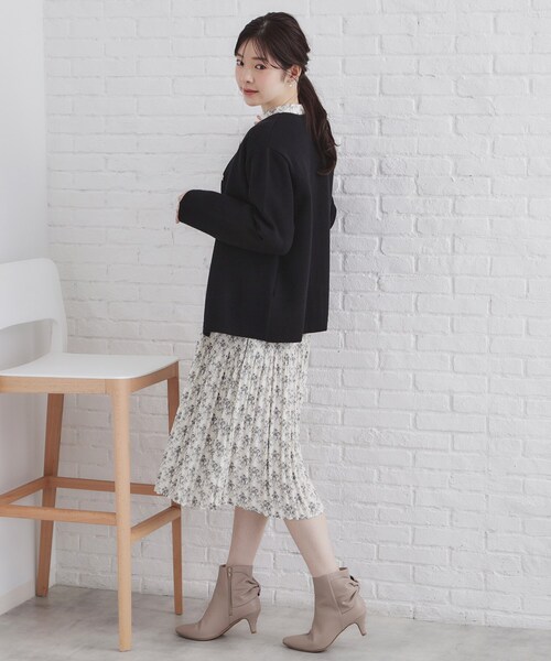 タグ付き 未使用品 45R インディゴ モカシンニットのボレロ ジャケット 2 タグ付き 未使用品 45R インディゴ モカシンニットのボレロ ジャケット