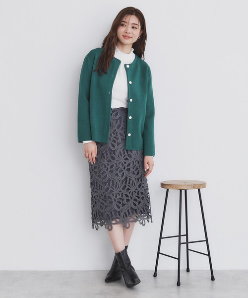 セール】ノーカラーコーディガン【洗濯機洗い可】（カーディガン