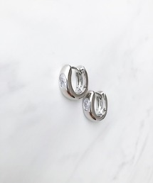 エリプスビジューメタルフープピアス
