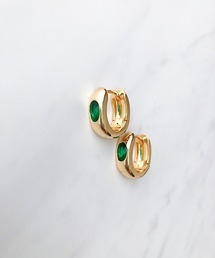 エリプスビジューメタルフープピアス
